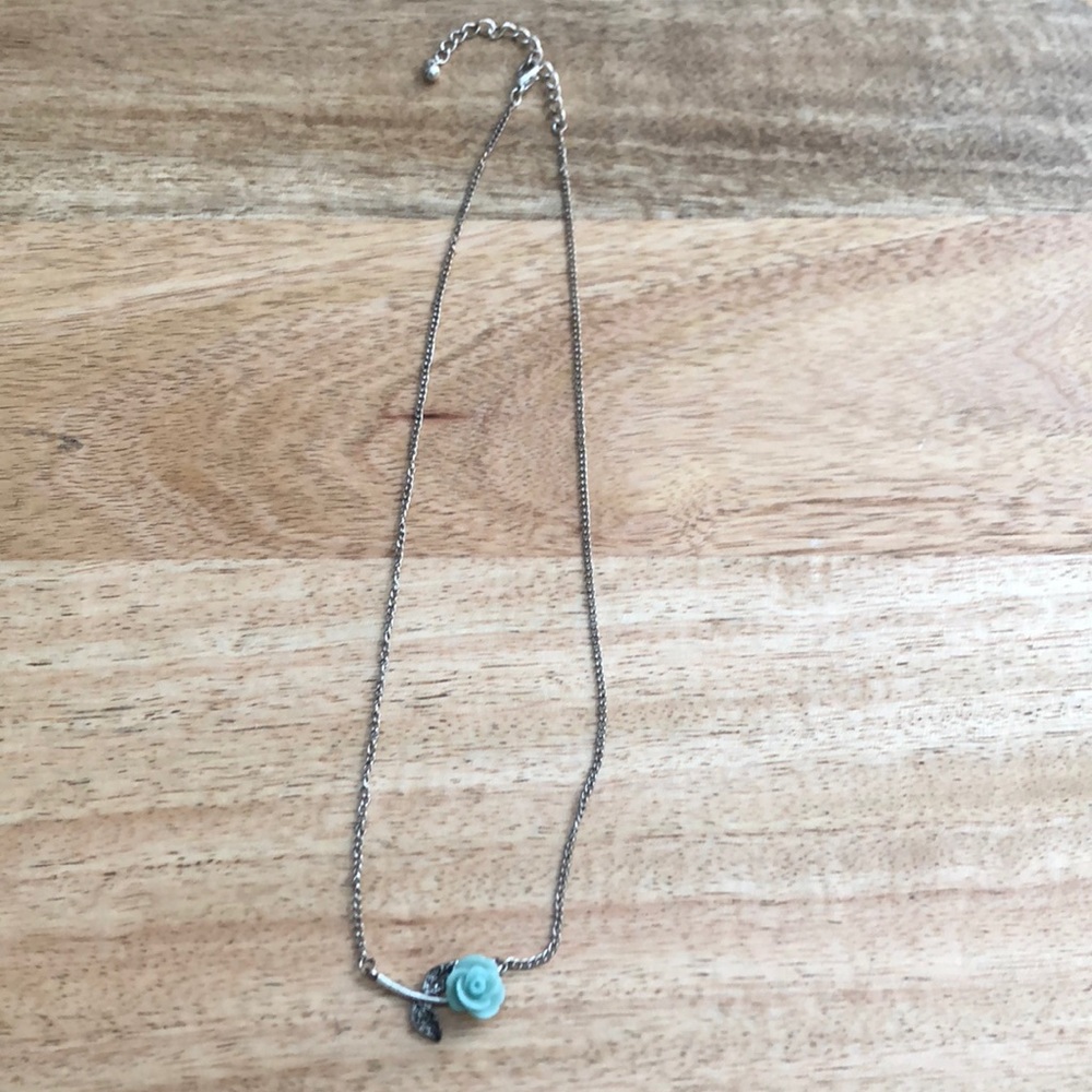 Urban Outfitters mint green rose necklace,